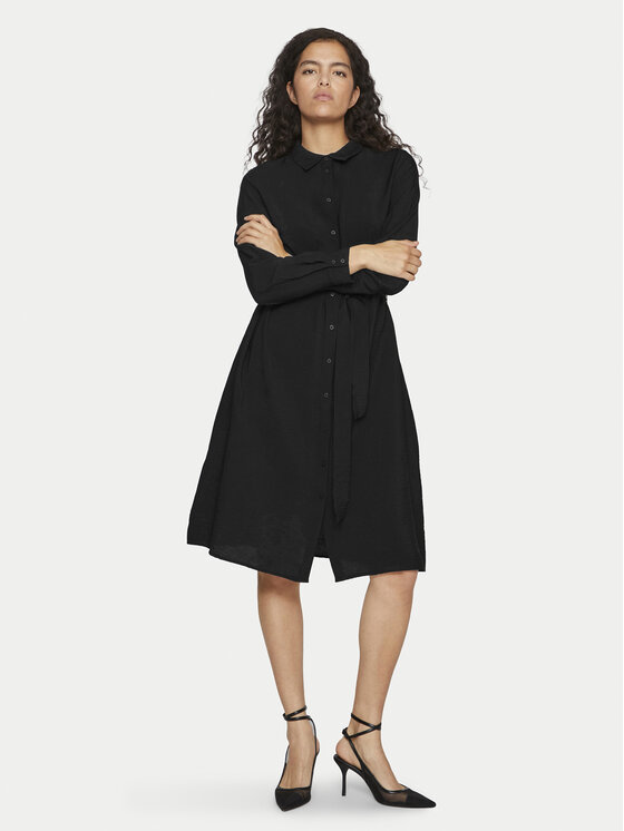 Vila Vila Rochie tip cămașă Domira 14095932 Negru Regular Fit