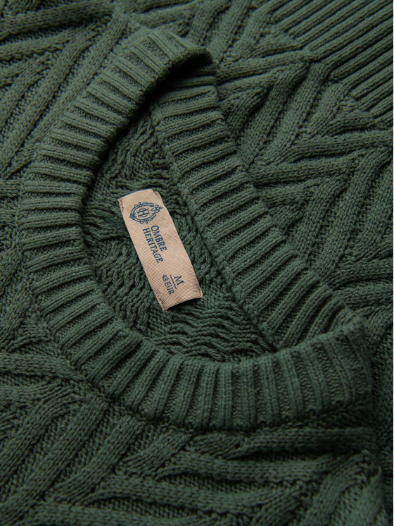 Ombre Ombre Sweter OM-SWSW-0147 Zielony Regular Fit