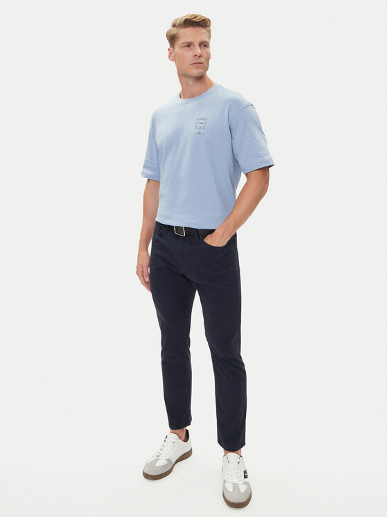 BOSS BOSS Majica Te_Voyage 50546370 Modra Relaxed Fit