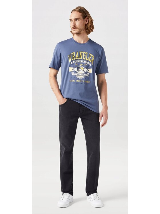 Wrangler Wrangler Jeansy Greensboro Czarny Regular Fit