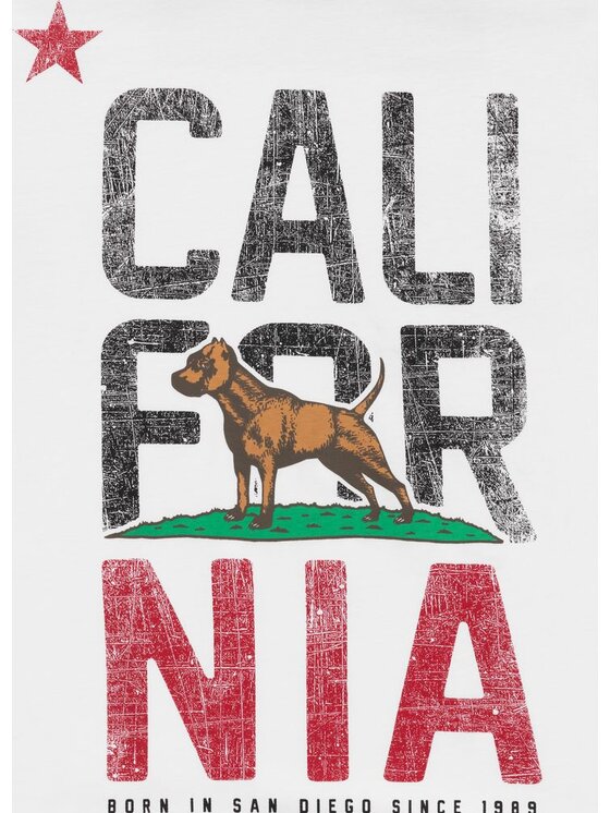 PITBULL PITBULL T-Shirt CALIFORNIA Biały Regular Fit