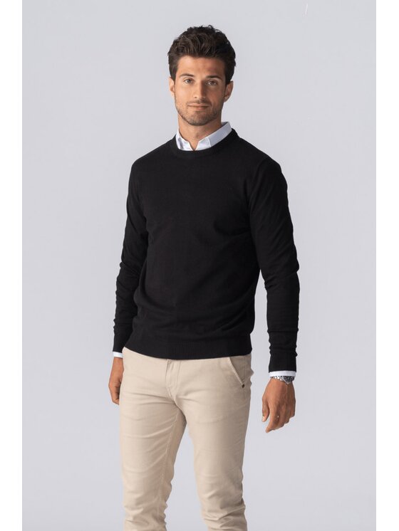 TeeShoppen TeeShoppen Sweter 'Basic Collection' Czarny Regular Fit
