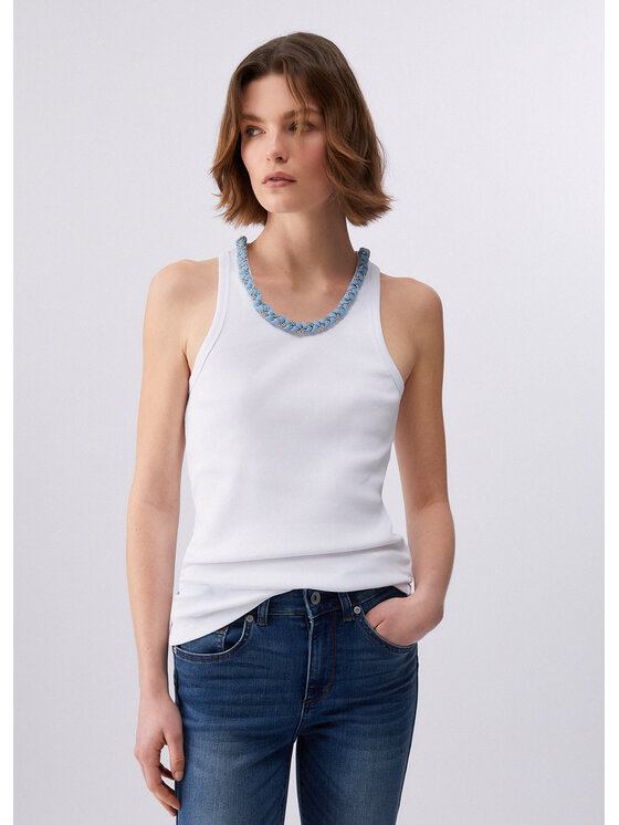 Liu Jo Liu Jo Top UA6354J4822P9715 Biały Regular Fit