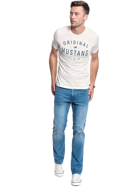 Mustang Mustang T-shirt ALEX C PRINT Beige Regular Fit
