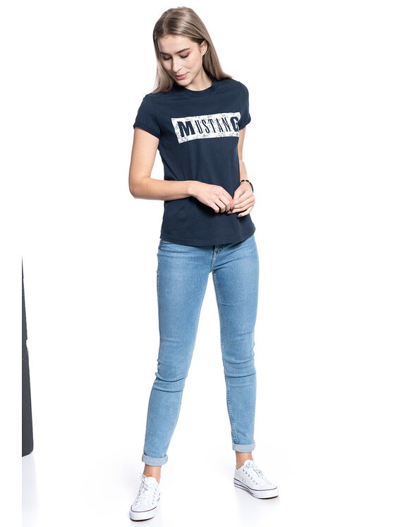 Mustang Mustang T-Shirt ALINA C PRINT Niebieski Regular Fit