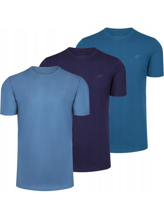 4F 4F T-Shirt Z-TTSHM2256-3-K Niebieski Regular Fit