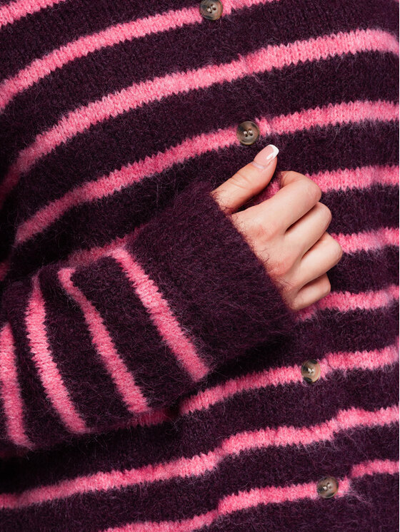 Ombre Ombre Kardigan OW-SW-E0052 Bordowy Relaxed Fit