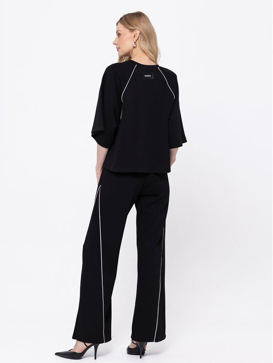 Miss LK Miss LK Spodnie materiałowe MISSLKS Czarny Wide Leg