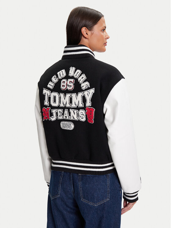 Tommy Jeans Tommy Jeans Μπόμπερ μπουφάν Varsity DW0DW21628 Μαύρο Regular Fit