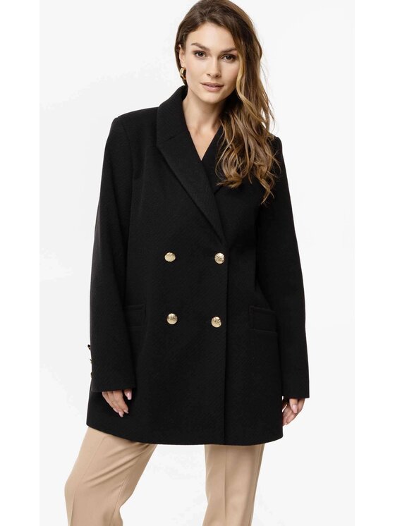 Luisia Luisia Płaszcz VERA Czarny Classic Fit