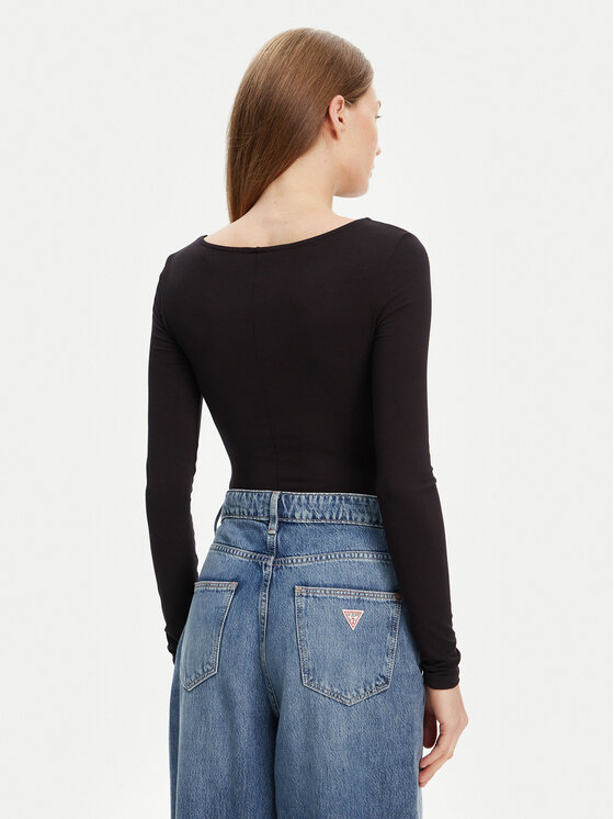 Guess Guess Боди W5YP05 K68D2 Черен Slim Fit