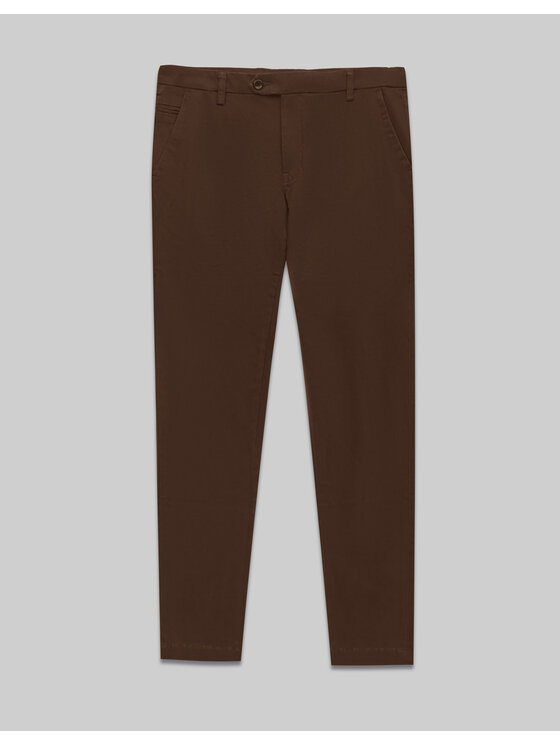 Borgio Borgio Chinosy sagliano Brązowy Slim Fit