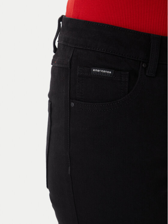 Americanos Americanos Jeansy Dakota W126-AMLTR-1005-48D Černá Skinny Fit