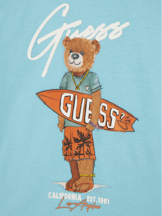 Guess Guess T-Shirt N6GI04 K8HM4 Μπλε Regular Fit