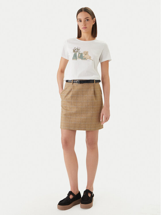 Barbour Barbour T-Shirt Brambles LTS0712WH11 Biały Regular Fit