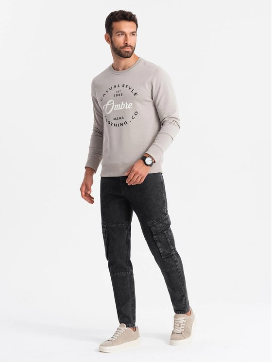 Ombre Ombre Jeansy P1079 Czarny Regular Fit