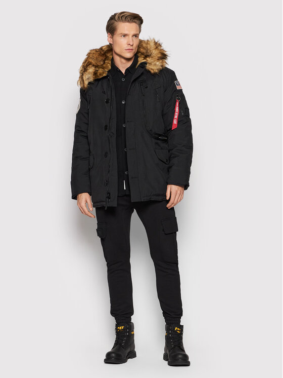 Alpha Industries Alpha Industries Зимно яке 123144 Черен Regular Fit