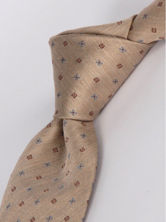 ELSNER ELSNER Γραβάτα SIX FOLD Z JEDWABNEGO ŻAKARDU A5866 Μπεζ