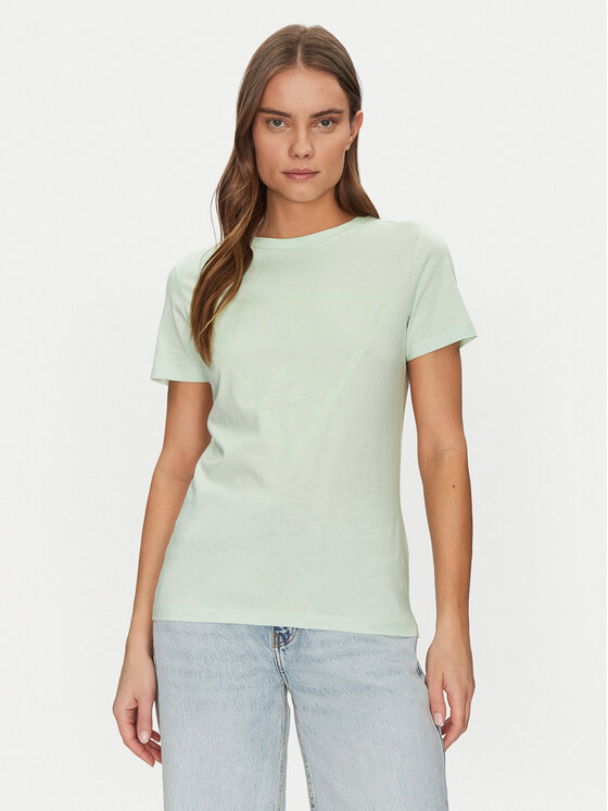 Guess Guess Tricou V2YI07 K8HM0 Verde Regular Fit