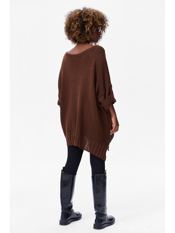 blue shadow blue shadow Sweter Likola Brązowy Regular Fit