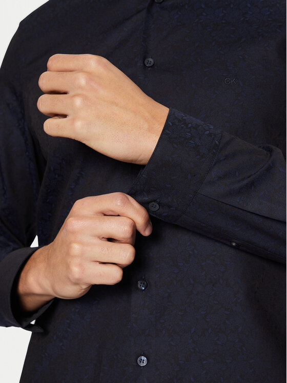 Calvin Klein Calvin Klein Koszula K10K113840 Granatowy Slim Fit