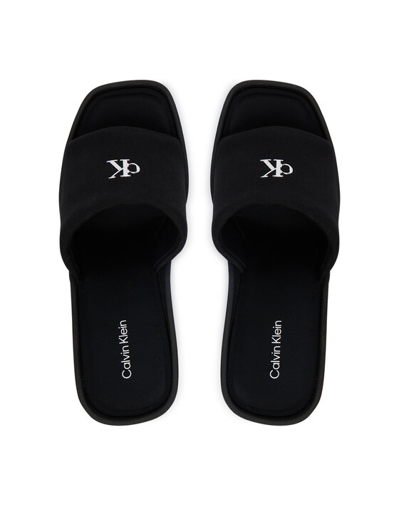 Calvin Klein Calvin Klein Šľapky Wedge 70 Sndl Canv Mg HW0HW03134 Čierna