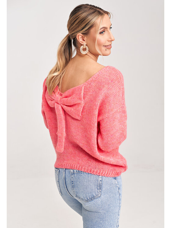 FIGL FIGL Sweter M993 Koralowy Regular Fit