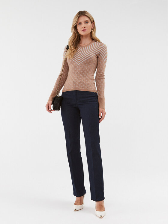 Guess Guess Sveter W3BR26 Z3AE0 Béžová Slim Fit