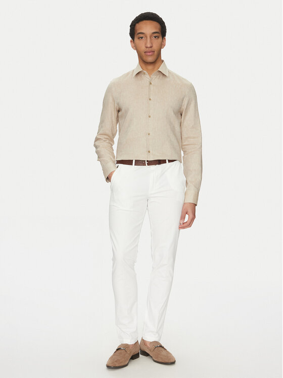 BOSS BOSS Сорочка H Hank Kent C1 214 50490234 Бежевий Slim Fit