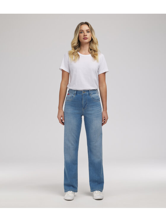 Lee Cooper Lee Cooper Jeansy JEANS D SIMONA 2072 LIGHT USED Niebieski Straight Fit