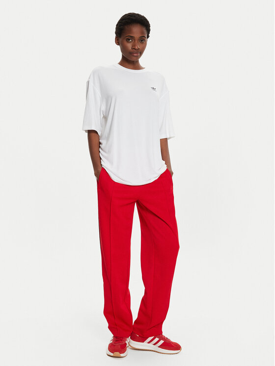 adidas adidas Tričko adicolor Trefoil IR8064 Biela Loose Fit