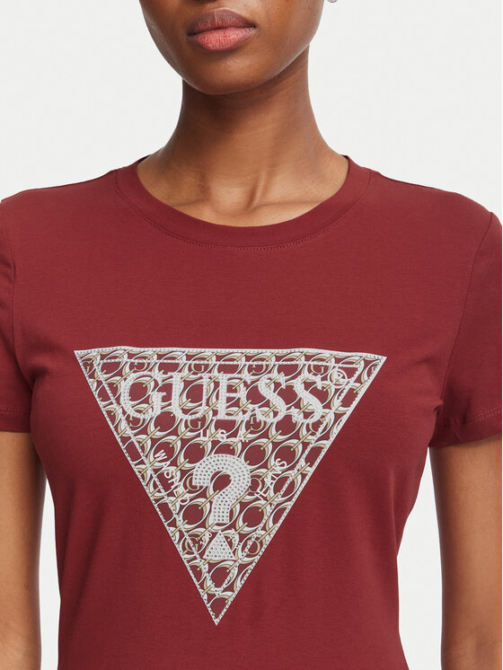 Guess Guess T-Shirt W6BI61 K7948 Bordowy Regular Fit