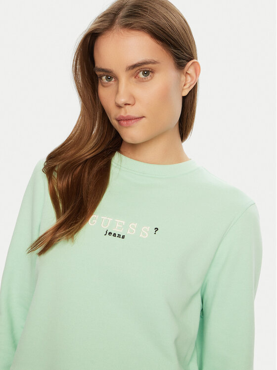 Guess Jeans Guess Jeans Džemperis W5RQ28 K68I4 Žalia Regular Fit