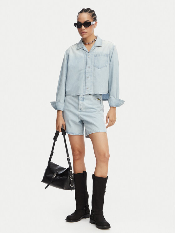 G-Star Raw G-Star Raw cămașă de blugi Resort D29076-E356 Albastru deschis Relaxed Fit