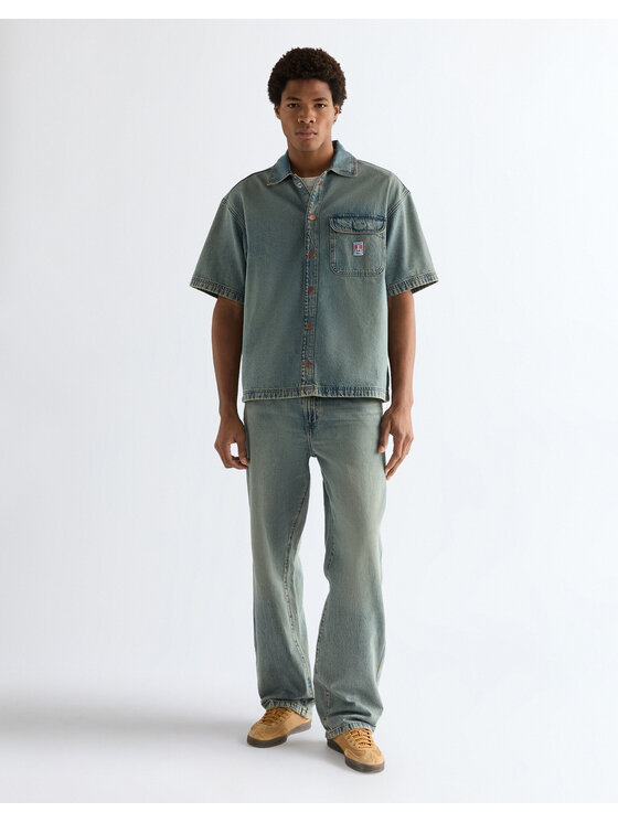 Wrangler Wrangler Koszula SS OVERSHIRT Niebieski Relaxed Fit