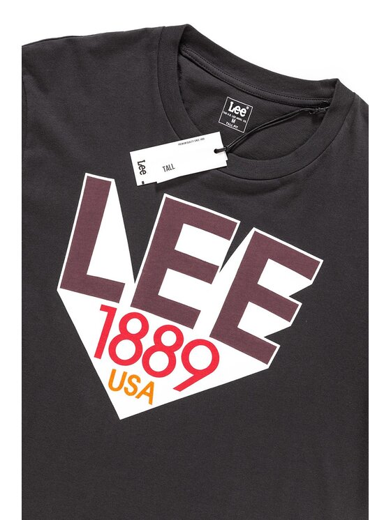 Lee Lee T-Shirt RETRO LEE T Czarny Regular Fit