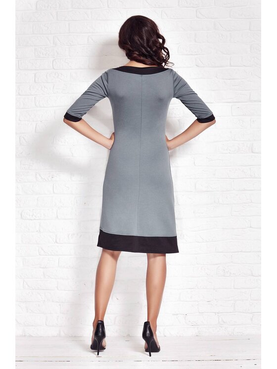 Awama Awama Vestito di maglia A077 Blu Basic Fit