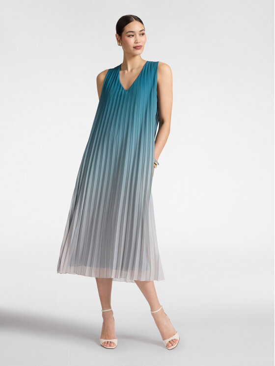Elena Mirò Elena Mirò Sukienka wieczorowa 7458P000266N015 Turkusowy A-Line Fit