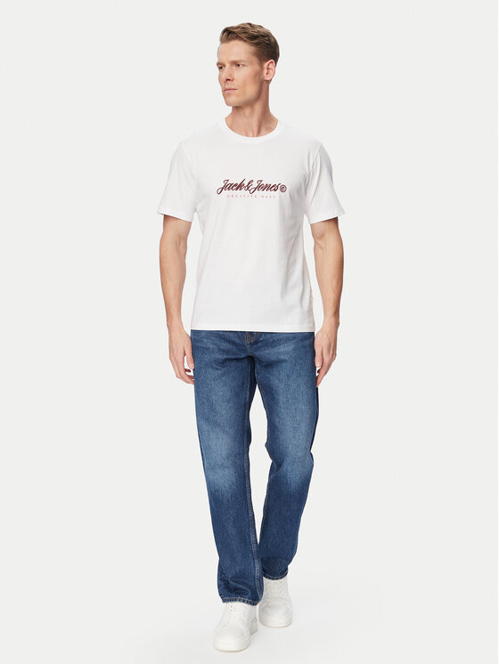 Jack & Jones Jack & Jones T-Shirt Montauk Type 12290887 Bílá Regular Fit