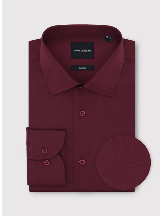 Pako Lorente Pako Lorente Koszula P26WF-1X-027 Bordowy Slim Fit