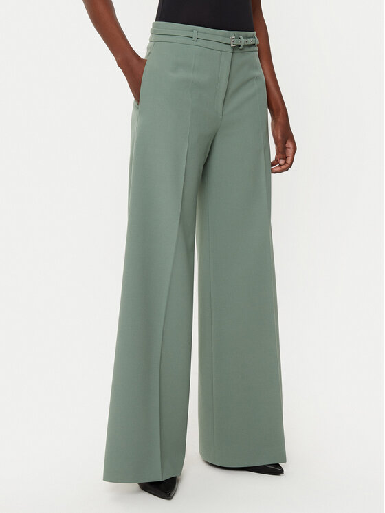 HUGO HUGO Pantaloni palazzo Havinera 50530147 Verde Regular Fit