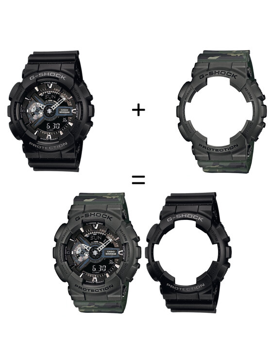Casio Casio Zegarek SET GA-110-1BER + BEZEL 10467795 + PASEK 10561429 Czarny