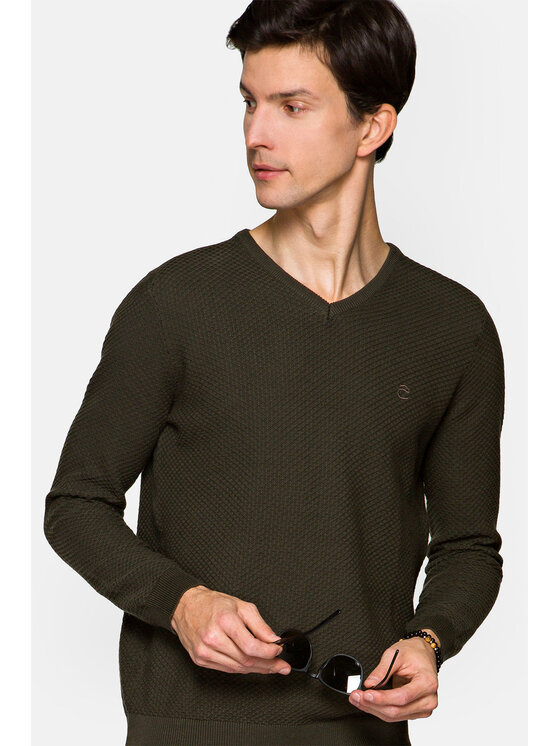 Lancerto Lancerto Sweter Xander Zielony Regular Fit