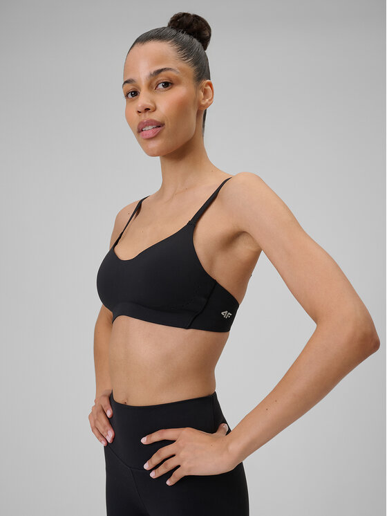 4F 4F Biustonosz sportowy YOGA Czarny