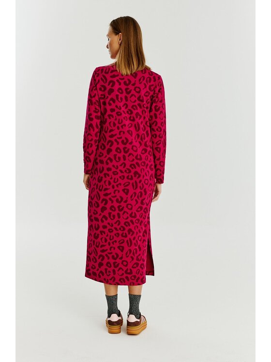 NAOKO NAOKO Úpletové šaty Wild Maroon Bordó Regular Fit