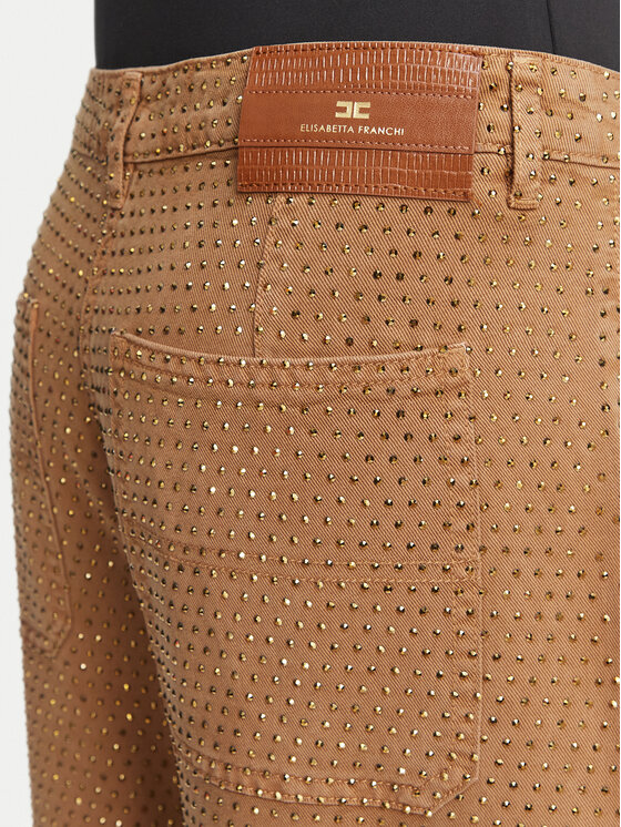 Elisabetta Franchi Elisabetta Franchi Stoffhose PJ-16D-66E2-V560 Hellbraun Balloon Fit
