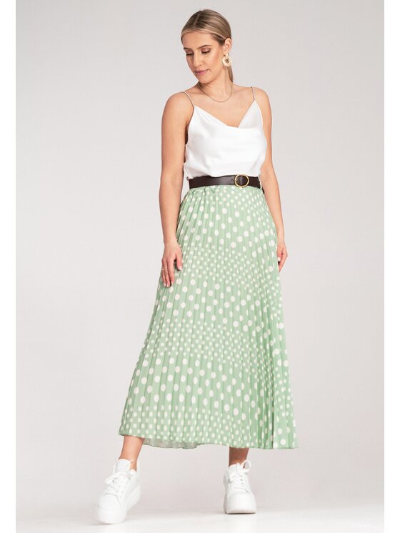 FIGL FIGL Gonna plissettata M1155 Verde Flared Fit