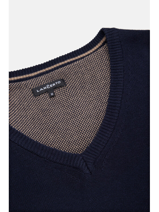Lancerto Lancerto Sweter Lenny SW073223000029 Granatowy Regular Fit