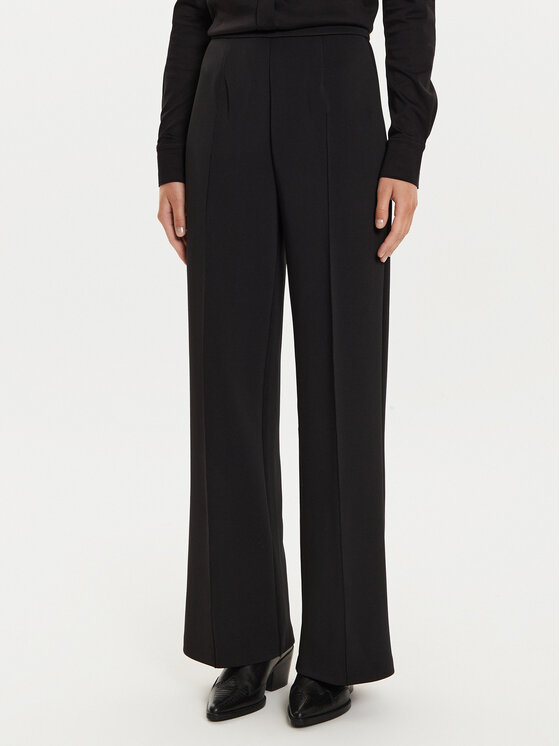Calvin Klein Bavlnené nohavice K20K207647 Čierna Wide Leg