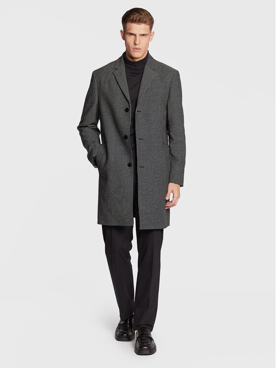 Calvin Klein Calvin Klein Вълнено палто Statement K10K109952 Черен Regular Fit